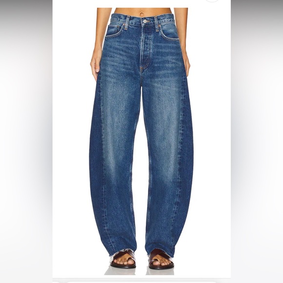 AGOLDE Luna Pieced High Rise Curved Taper Jeans in Split - Picture 1 of 6
